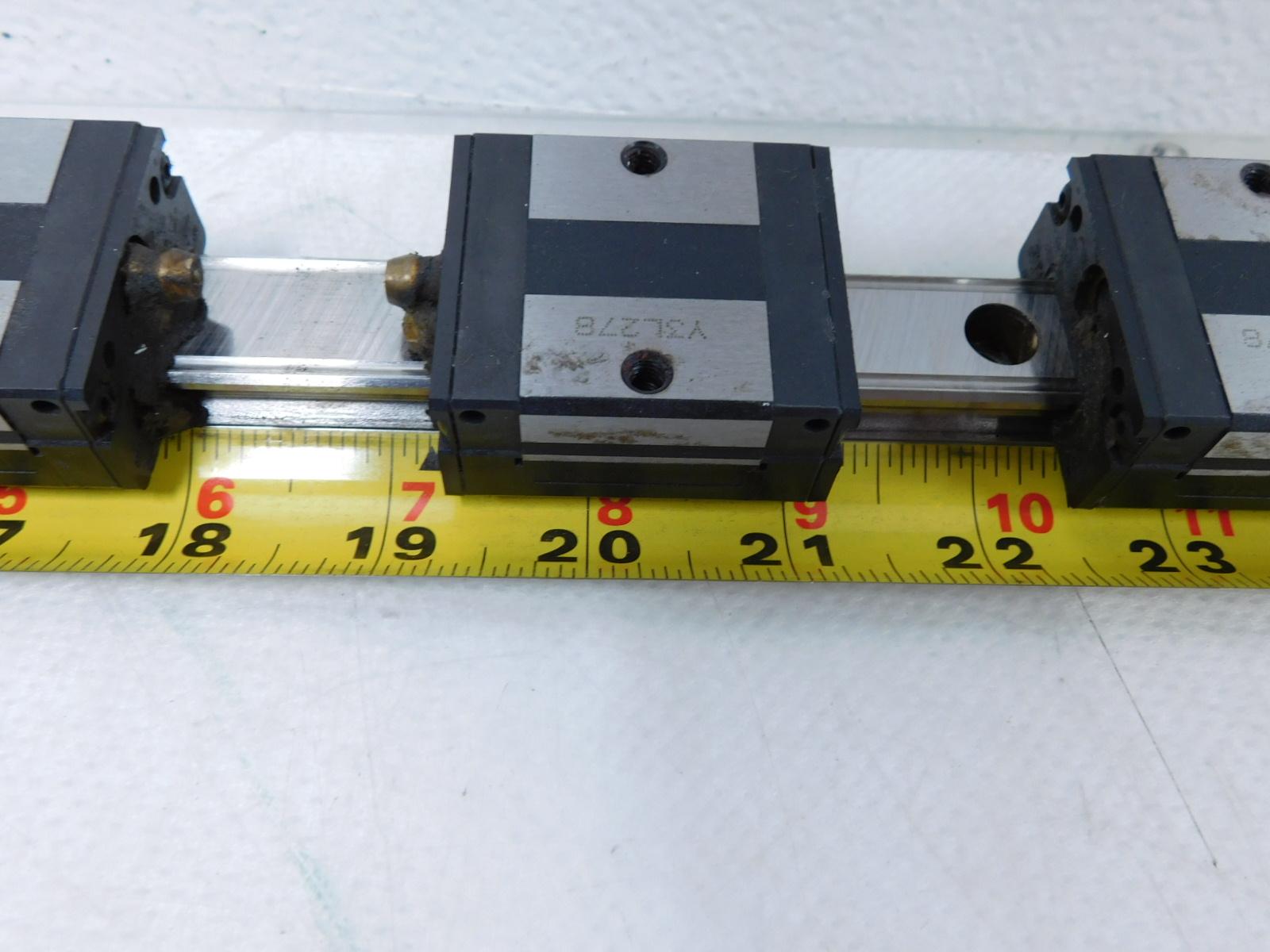 Lot of 3 THK SSR20 Linear Bearing Linear Motion Guide on 34 Inch Rail